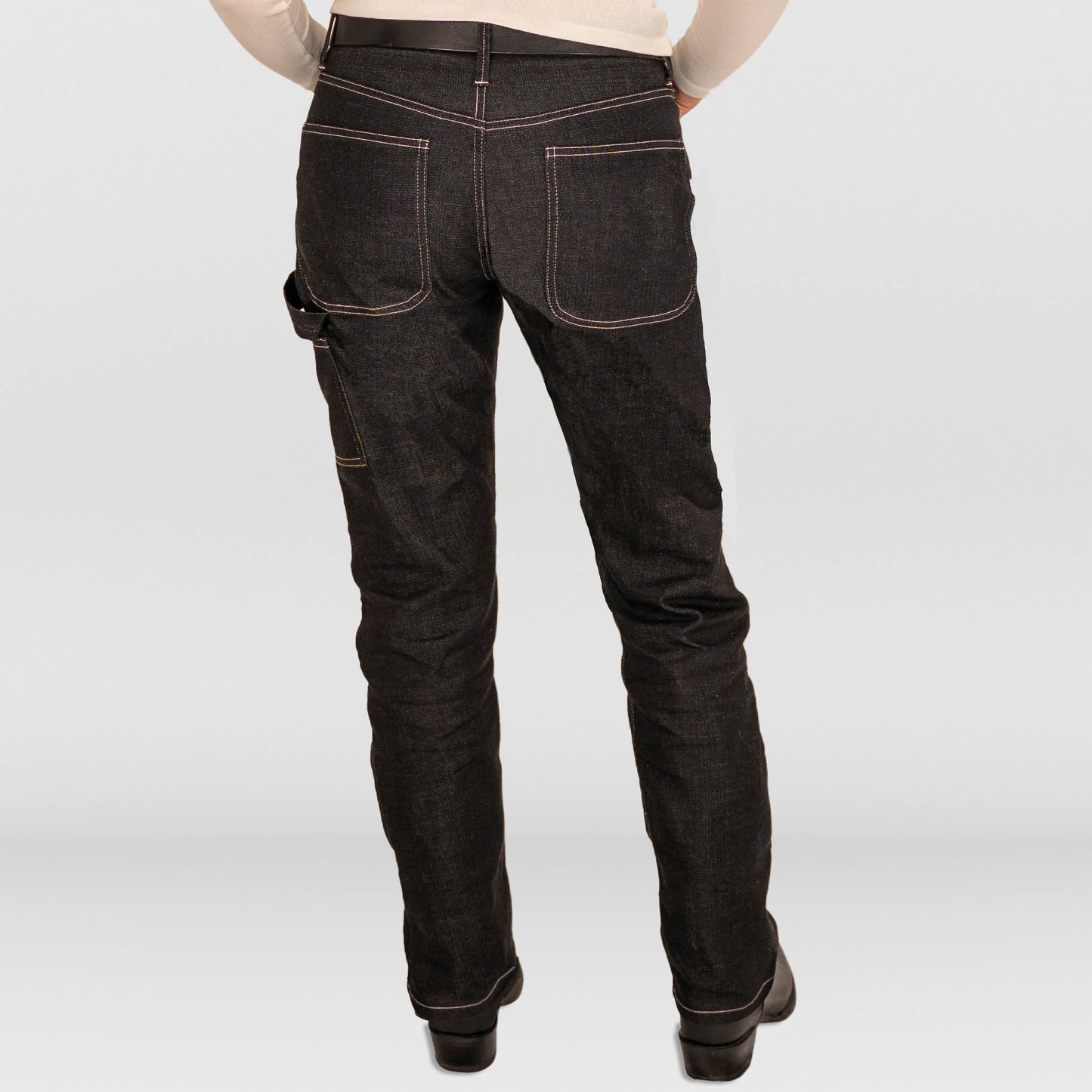 Ladies Black Italian Denim Work Jeans