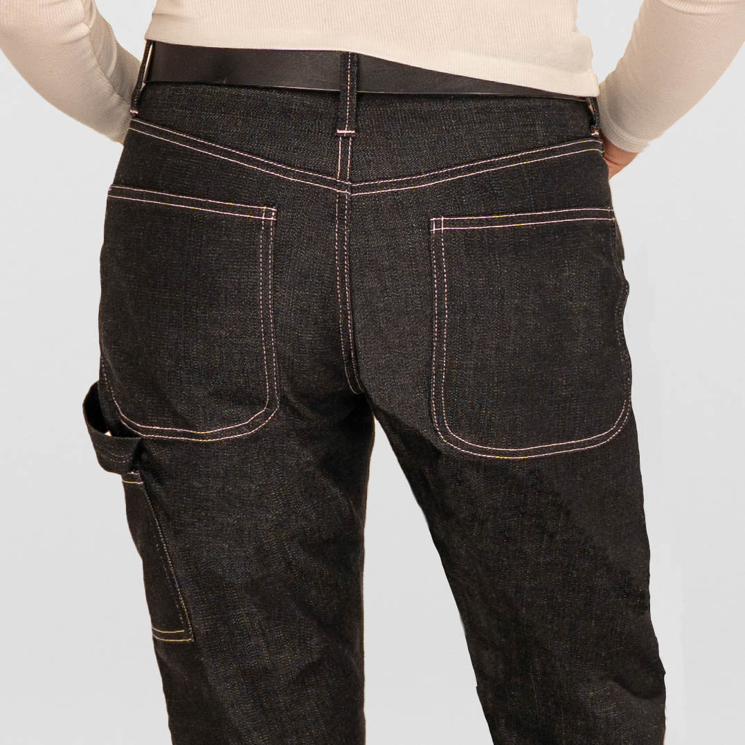 Ladies Black Italian Denim Work Jeans