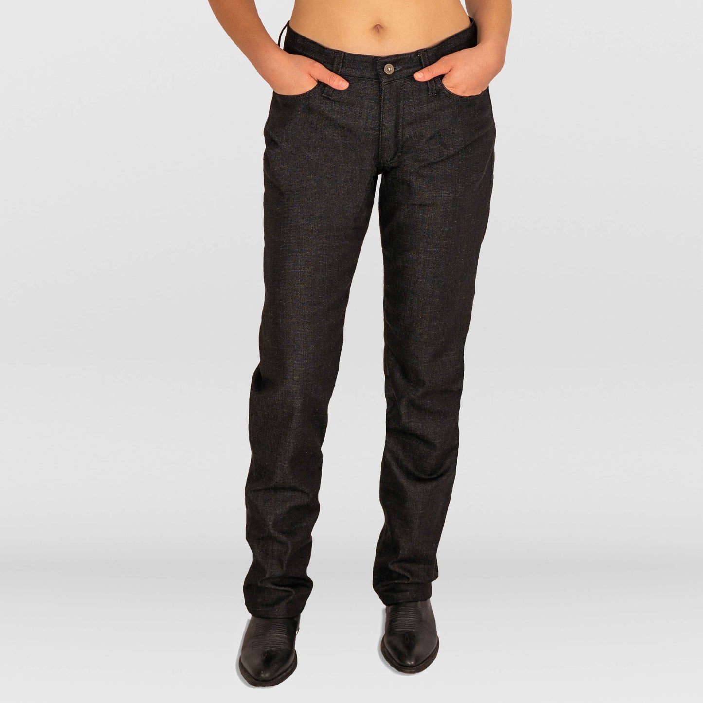 Ladies Black Italian Denim 5 Pocket Jeans