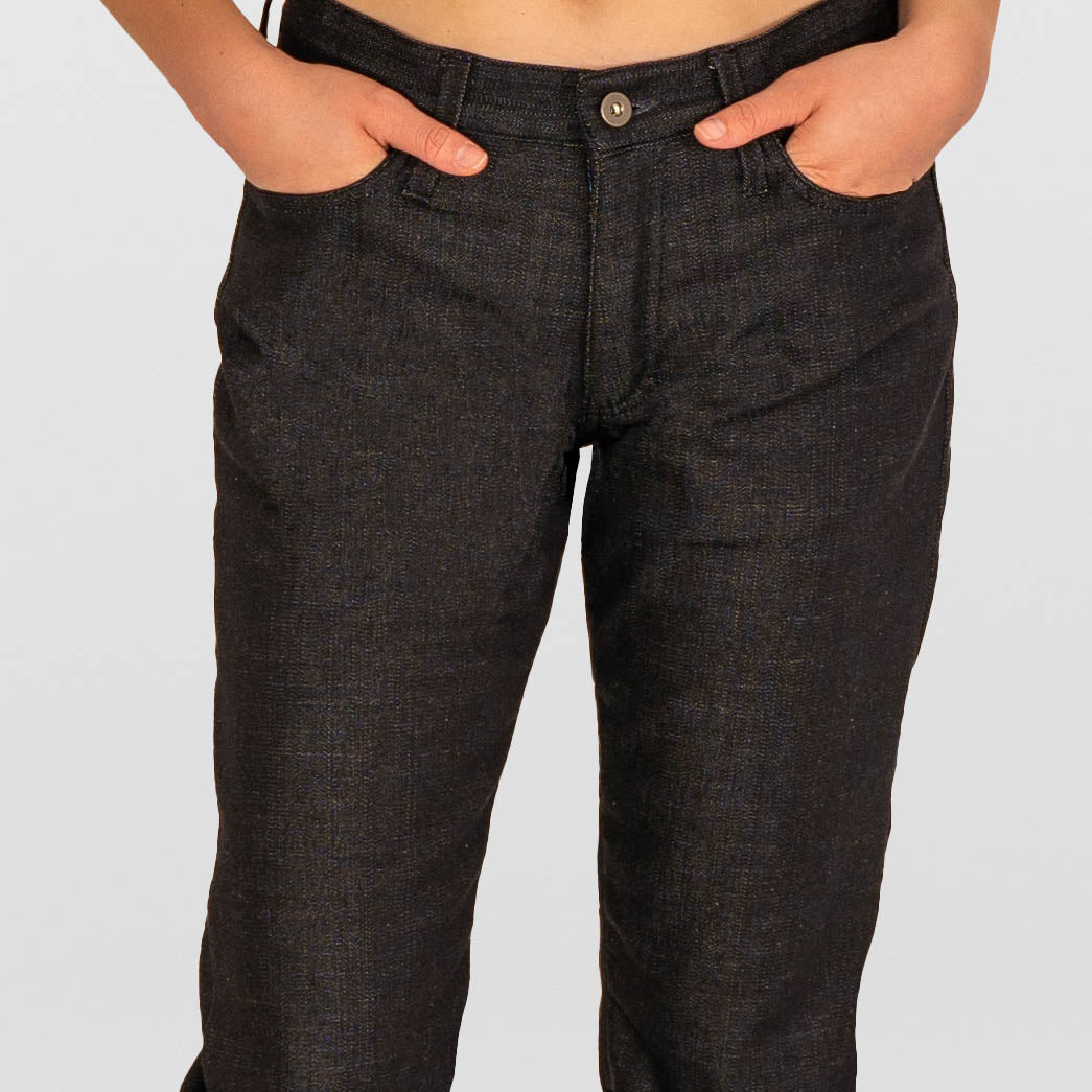 Ladies Black Italian Denim 5 Pocket Jeans