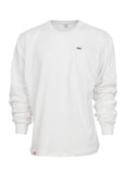 White Long Sleeve Welt Pocket T-Shirt