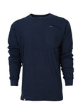 Navy Long Sleeve Welt Pocket T-Shirt