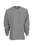 Gray Long Sleeve Patch Pocket T-Shirt