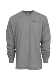 Gray Long Sleeve Welt Pocket T-Shirt
