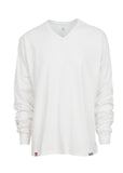White Long Sleeve V-Neck T-Shirt