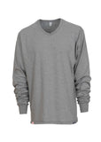 Gray Long Sleeve V-Neck T-Shirt