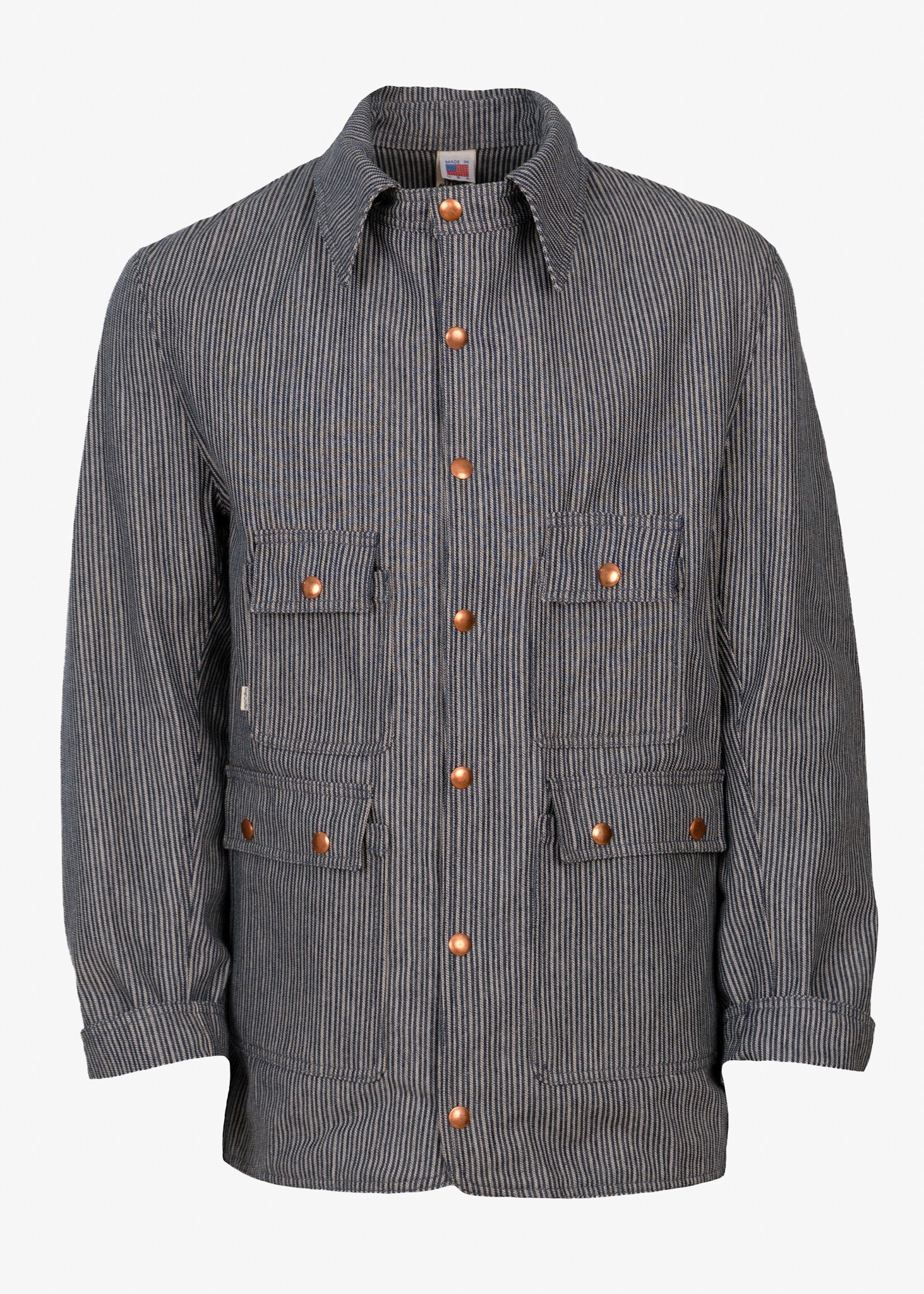 Hickory Pinstripe Denim Heritage Chore Coat