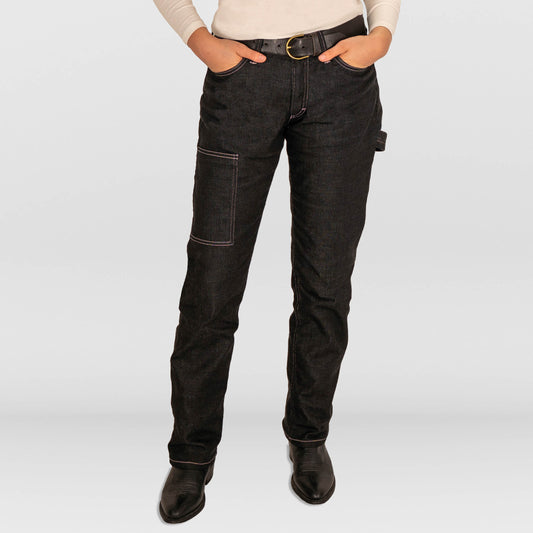 Ladies Black Italian Denim Work Jeans
