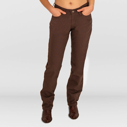 Ladies Brown Duck 5 Pocket Jeans