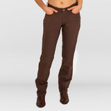 Ladies Brown Duck 5 Pocket Jeans