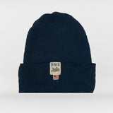 Navy Blue Thermal Beanie Zace Sewing Machine Tractor Label