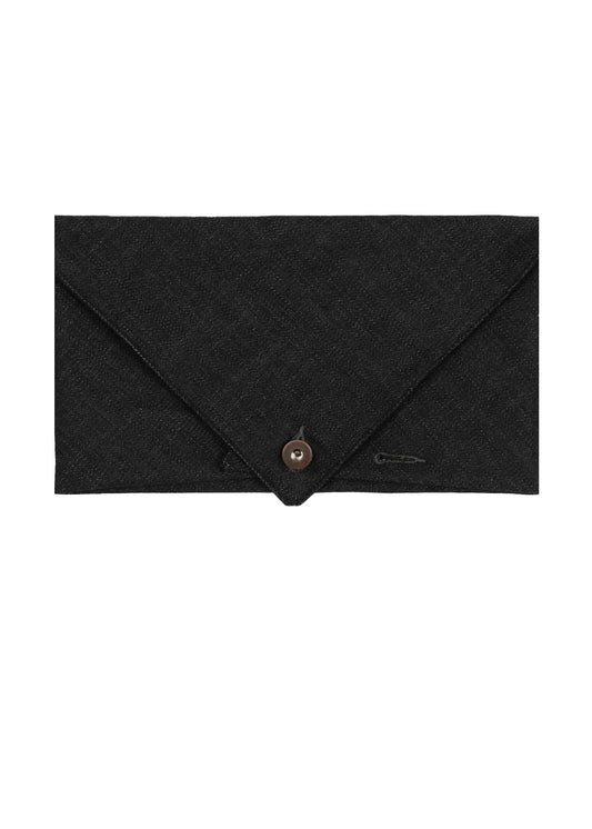 Black Denim Button Bandana
