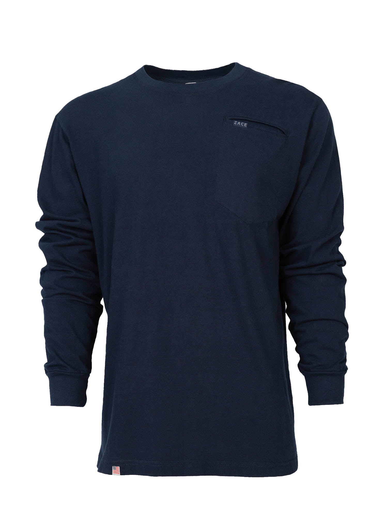 Long Sleeve Welt Pocket Tee Shirt Navy