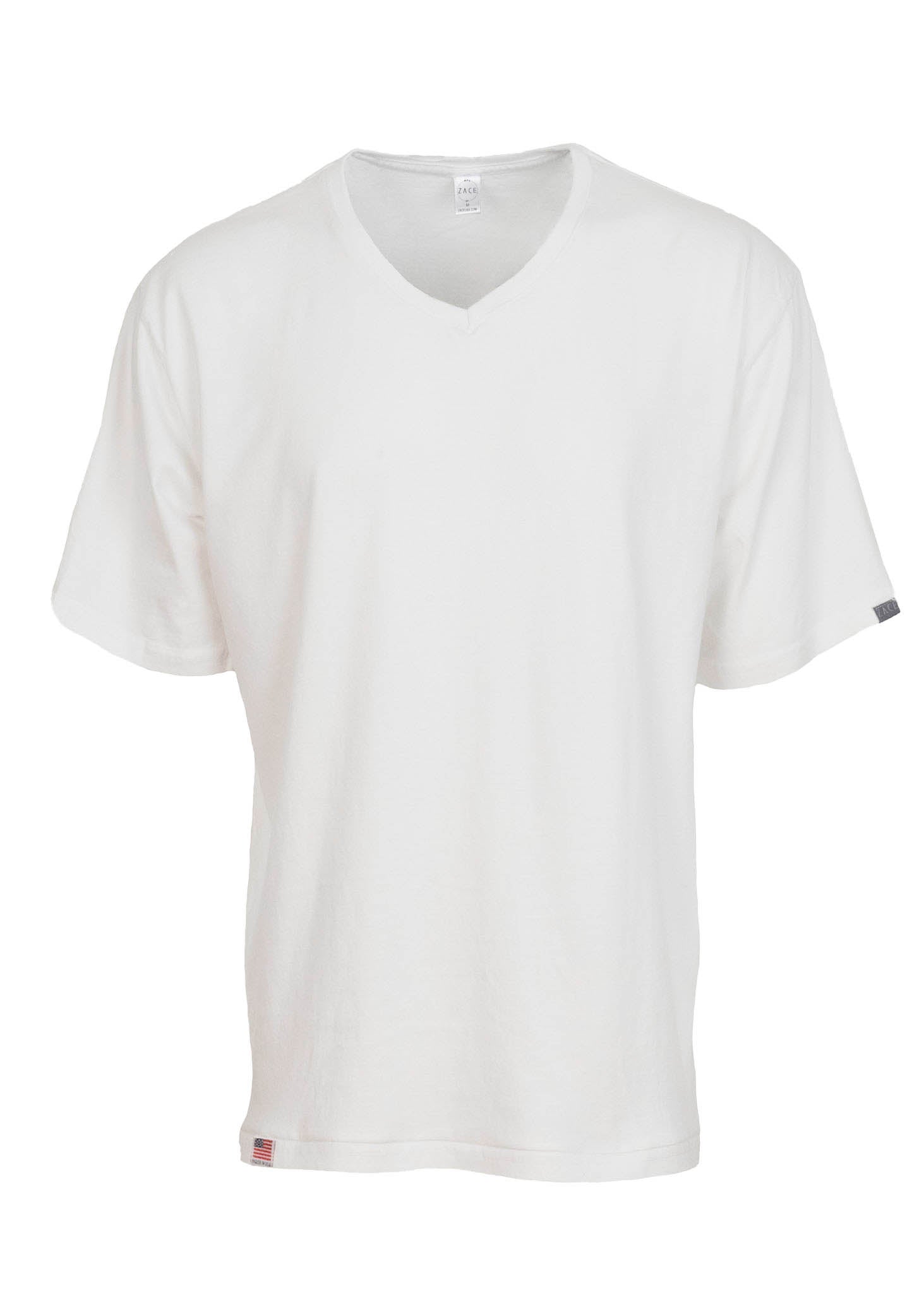 Short Sleeve V-Neck Work Tee Shirt White
