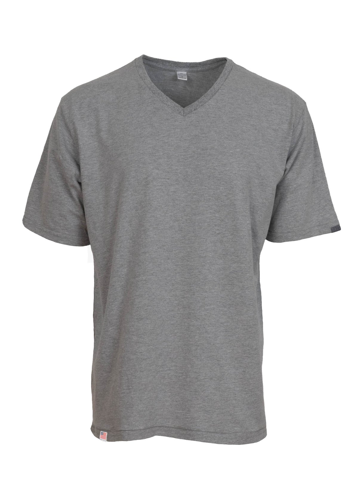 Short Sleeve V-Neck Work Tee Shirt Grey
