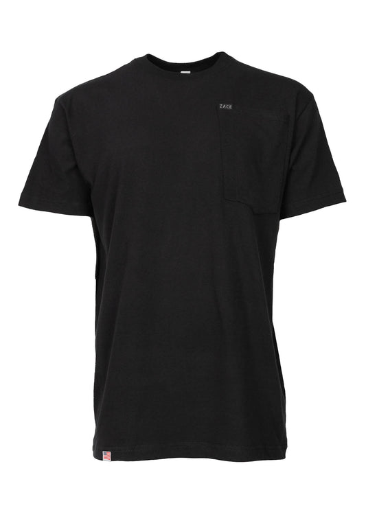 Black Short Sleeve Patch Pocket T-Shirt