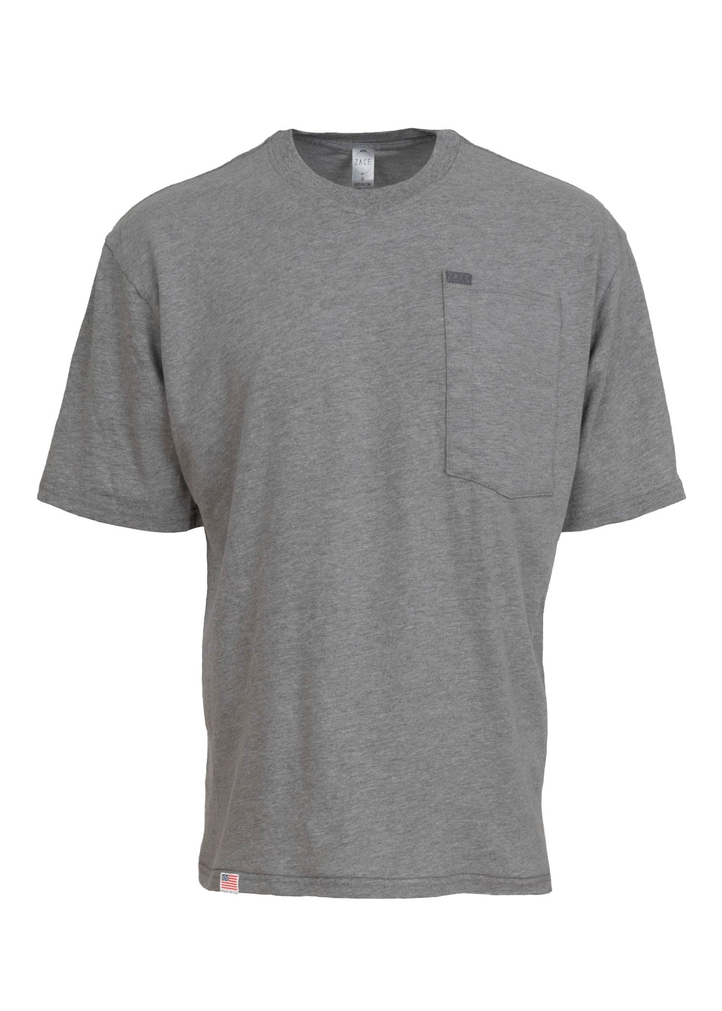 Short Sleeve Patch Pocket Tee Shirt Grey