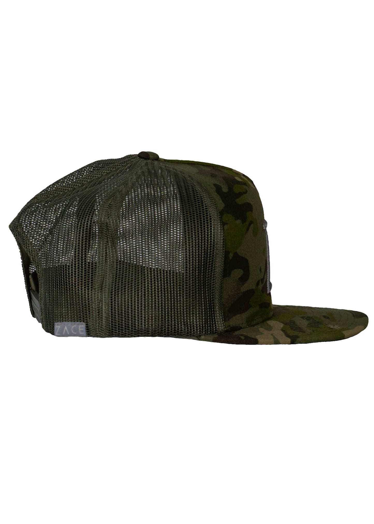 Green Camo Flat Bill Trucker Hat