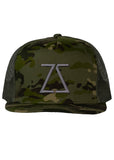 Green Camo Flat Bill Trucker Hat