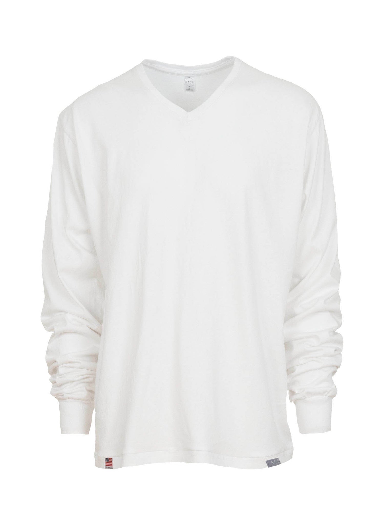 White Long Sleeve V-Neck T-Shirt